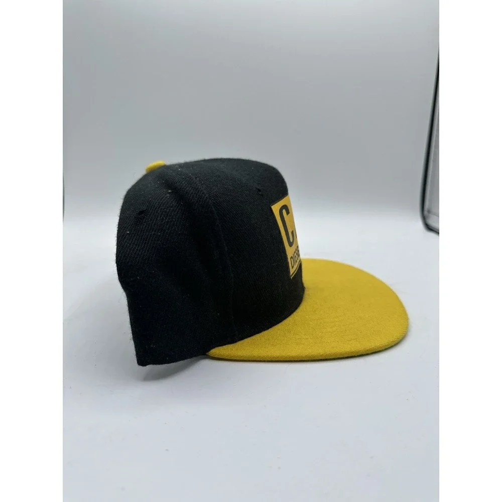 VTG Caterpillar CAT Patch Snapback Hat Black Workwear Trucker Construction 90s